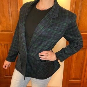 Cape Cod Plaid Blazer in Green and Blue